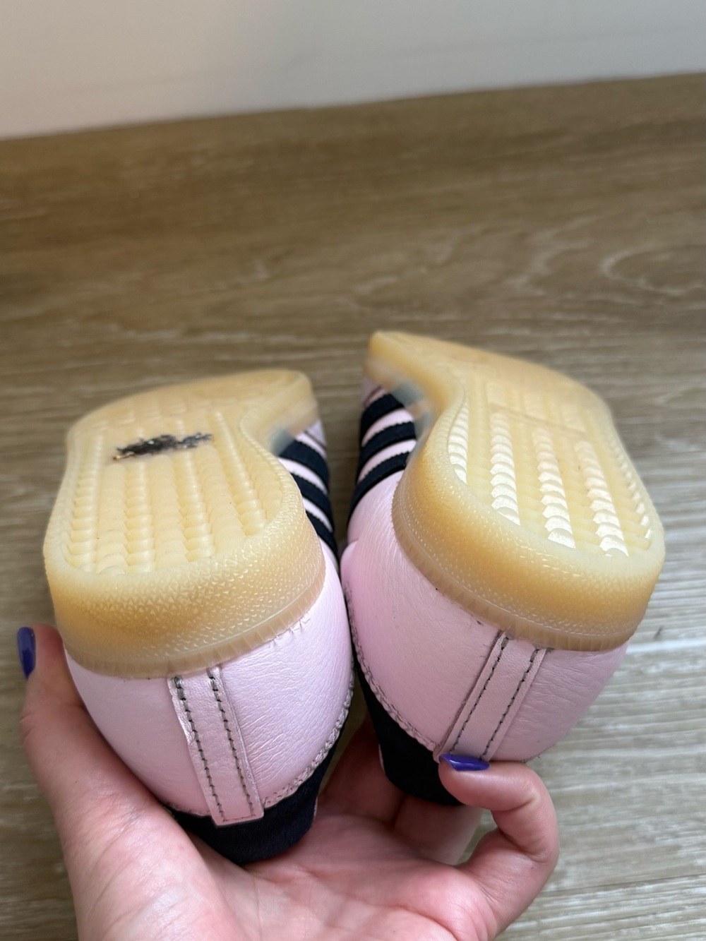 adidas pink suede navy stripe samba size 9 - WORN ONCE - Picture 7 of 7